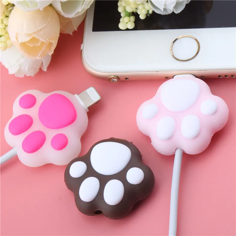Cable Protector Cat Paws Charger Protector Cable Winder Organizer Data Line Cord Protective Cover For iPhone cable protector cable wire protector cable organizer charger protective cover charger protector charger protective case
