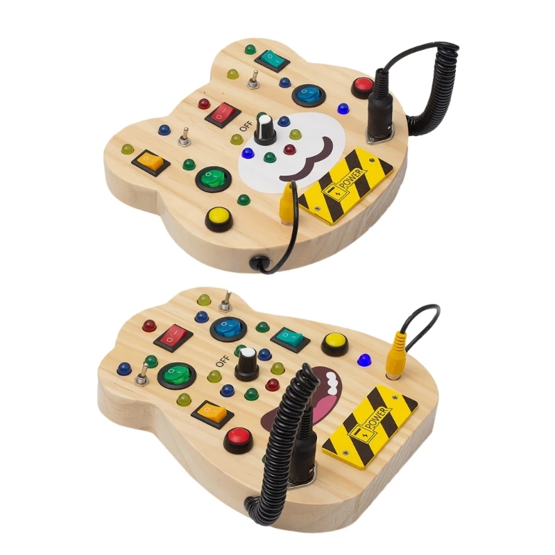 

Сенсорная доска с мультяшным медведем, игровой набор для обучения жизненным навыкам, игрушка Монтессори, переключатель навыков,