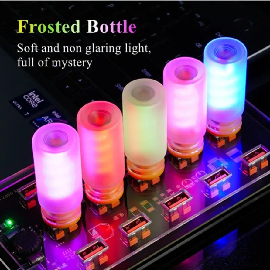 5V USB LED 필라멘트 반투명 유리 무드등, 자동차, 가정, 방, 노트북, PC, 축제 장 디밍 가능 터치 컨트롤