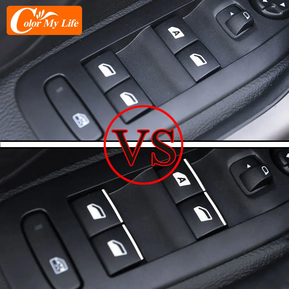 Car Windows Pannello Di Controllo Interruttore Manopola Copertura Trim Per Peugeot 2008 208 2014 - 2023 Accessori Abs Chrome 7 Pz/Set