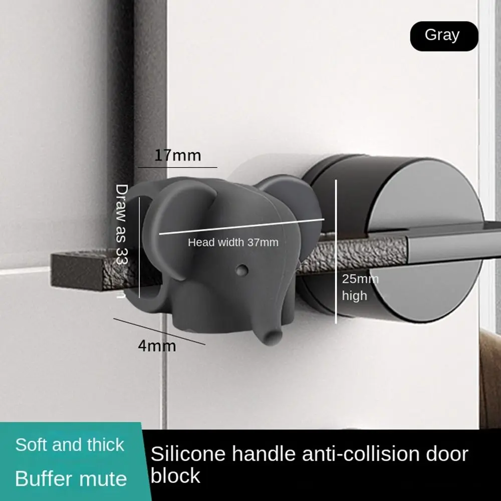 Silicone Door Stopper Cartoon Elephant Door Handle Bumper Anti Collision Wall Protector