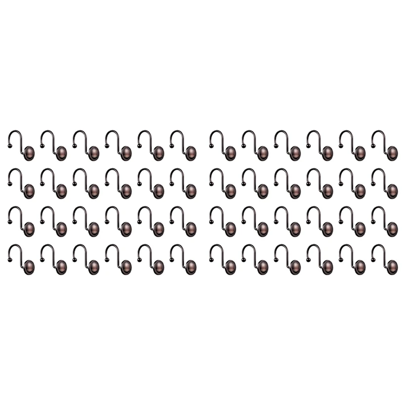 Shower Curtain Hooks Oil Rubbed Bronze,Rustproof Decorative Shower Curtain Rings,32 Pcs, Bronze