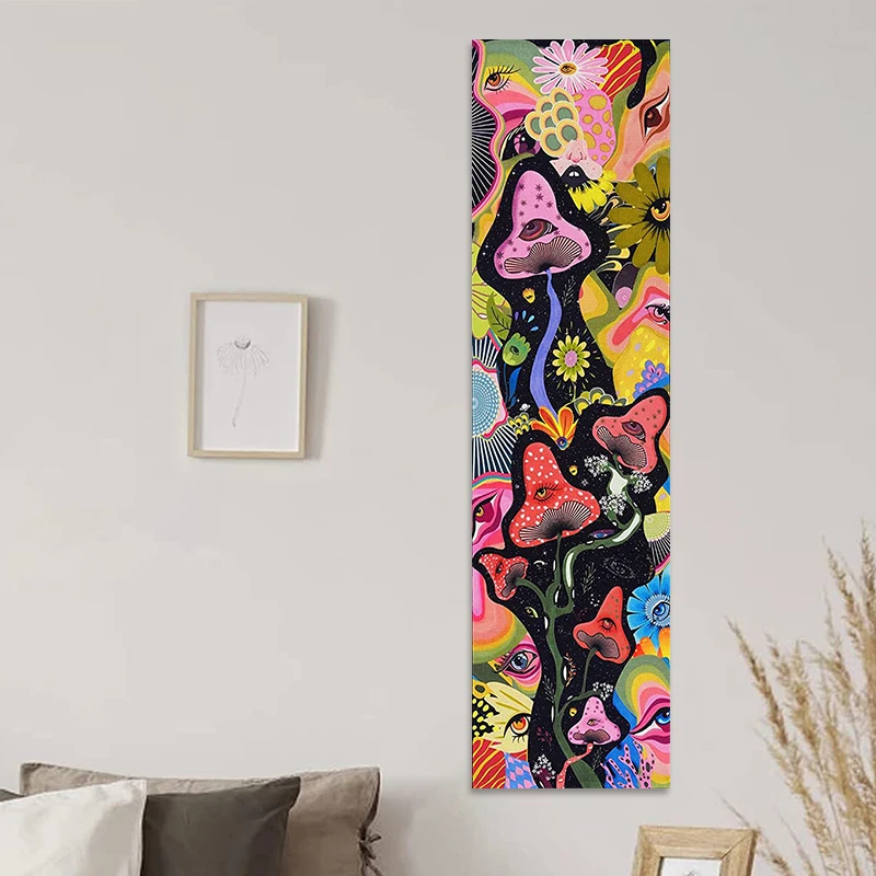Description Picture 4 of itemPsychedelic Mushroom Tapestry Wall Hanging Hippie Colorful Flower Tapestries Magic Abstract Wall Hanging for Home Decor Wall Art