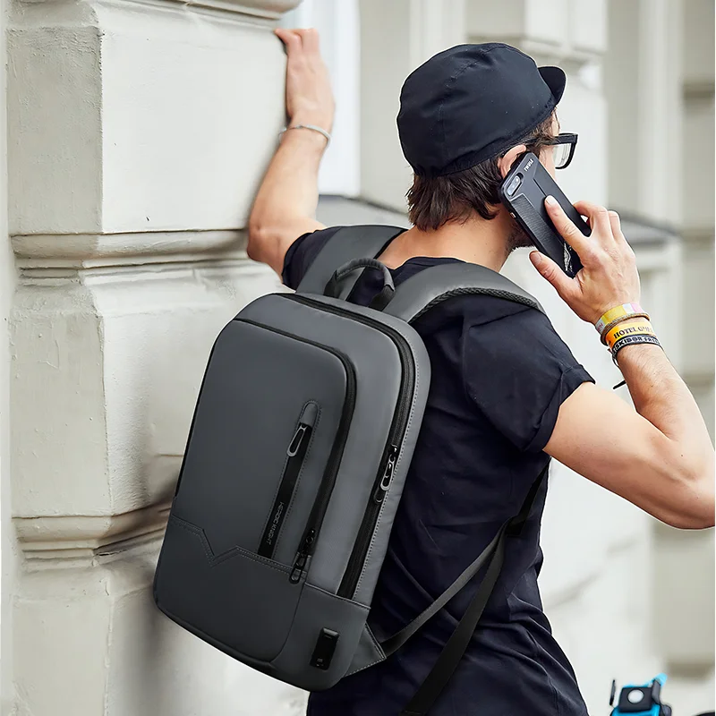 HcanKcan Business Man Backpack Waterproof15.6" Laptop Casual Bag Multifunction Fashion Travel pack Slim Teenager Pack School USB 3