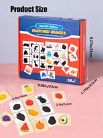 Find The Shadow Matched Images, Wooden Shape Matching Game, Montessori Preschool Educational Learning Toys for Children 2