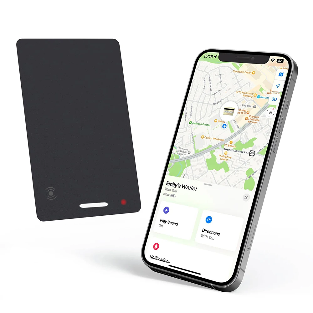 Wallet Tracker Card Finder Wireless Charging Smart Tag Anti-lost Item Locator for Luggage Suitcase Key Works with Apple Find My