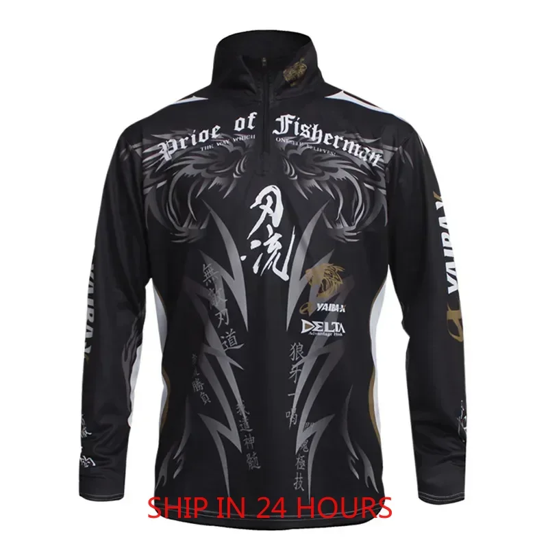 Man Summer Outdoor Fishing Jersey Jacket Shirt Zipper Clothes Sunscreen Breathable Men Quick Dry Shirts Pesca Pesca