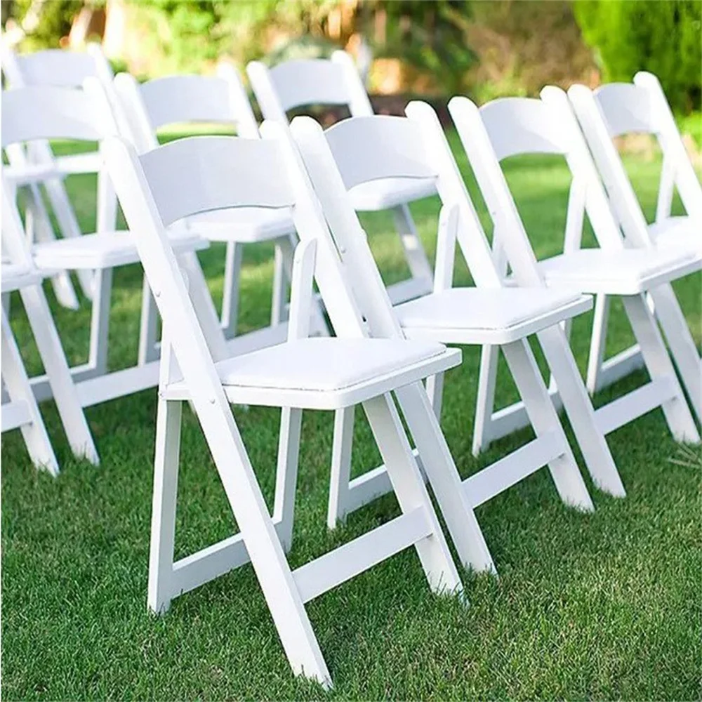 4Pcs Hercules Series Folding Chair-White Resin-4 Pack 1000LB Weight Capacity Comfortable Event Chair