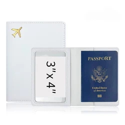 Luxury Gold Personalized Passport Holder with Custom Name and Logo (White)