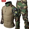 Spring Summer Russian Camouflage Set Men Outdoor Multi Pocket Thin Training Suit Wear-resistant Top+Straight Cargo Pants 2-piece 2