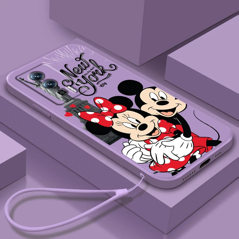 Mickey Minnie In London Liquid Rope Per Xiaomi Redmi 13C 12 12C K60 A1 K50 11 K40 10C 10 9A 9At 9T 9C 5G Funda Phone Case
