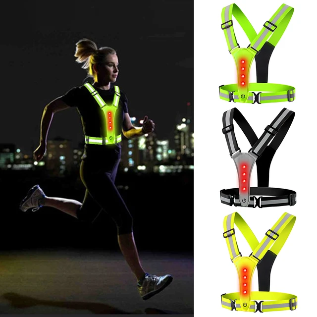 LED reflektierende Weste reflektierende Sicherheits weste gut sichtbare  Fahrrad Sicherheits weste batterie betriebene USB-Aufladung für Frauen  Männer Kinder - AliExpress