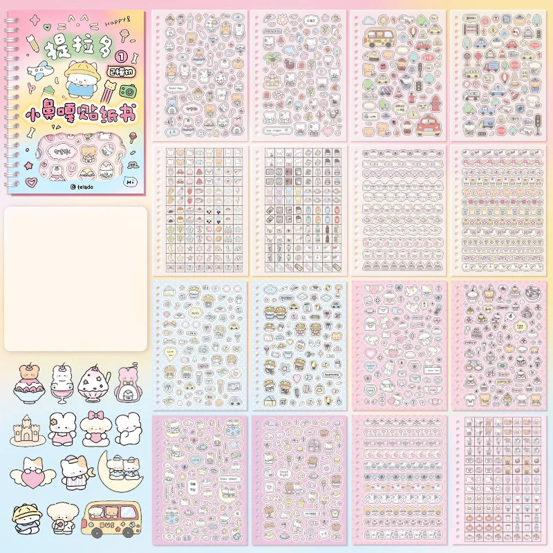 Adesivos Decorativos para Diário Colorido com Figuras e Padrões