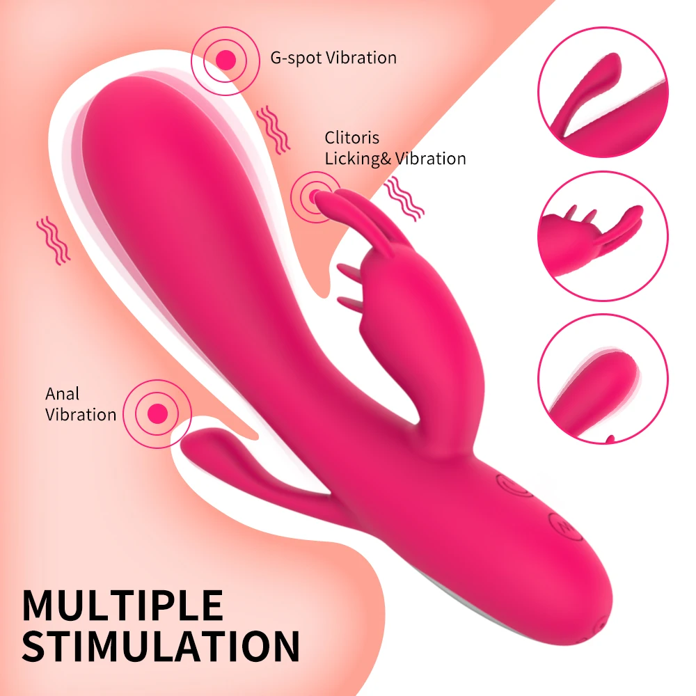 Rabbit Dual Motor Vibrator Anal Dildo Vibrator 12 Speeds Vibration Sex Toy for Women G Spot Massager Clito_voghion.com