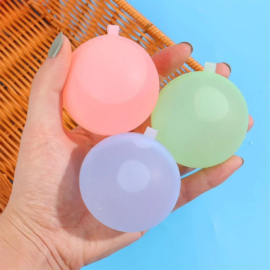 60pcs Reusable Water Fighting Balls Adults Kids Summer Swimming Pool Silicone Water Playing Toys Pool Water Bomb Balloons Games 6
