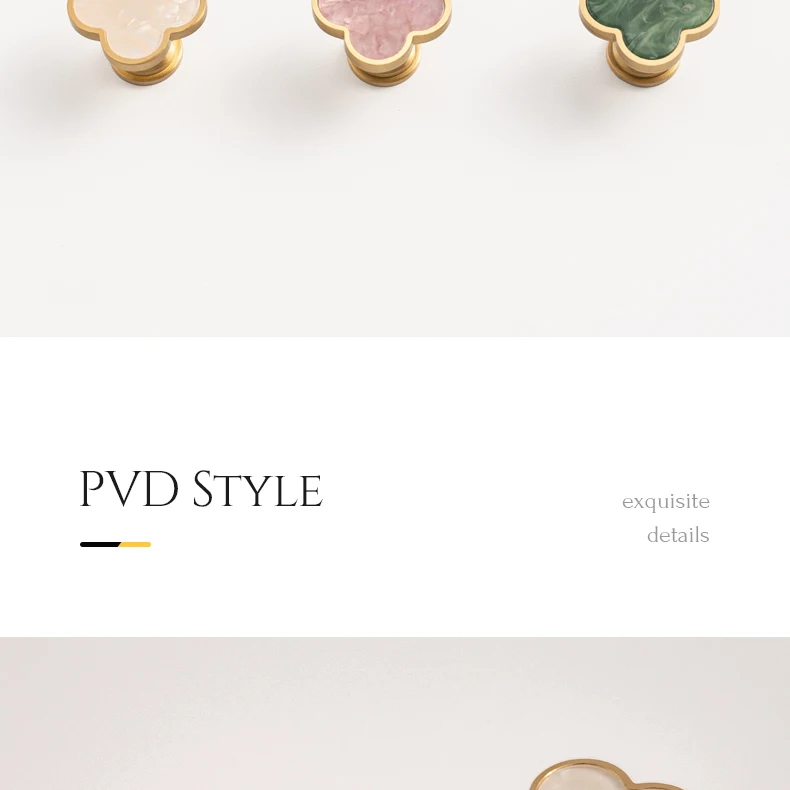 silver cabinet knob clover shape drawer handle