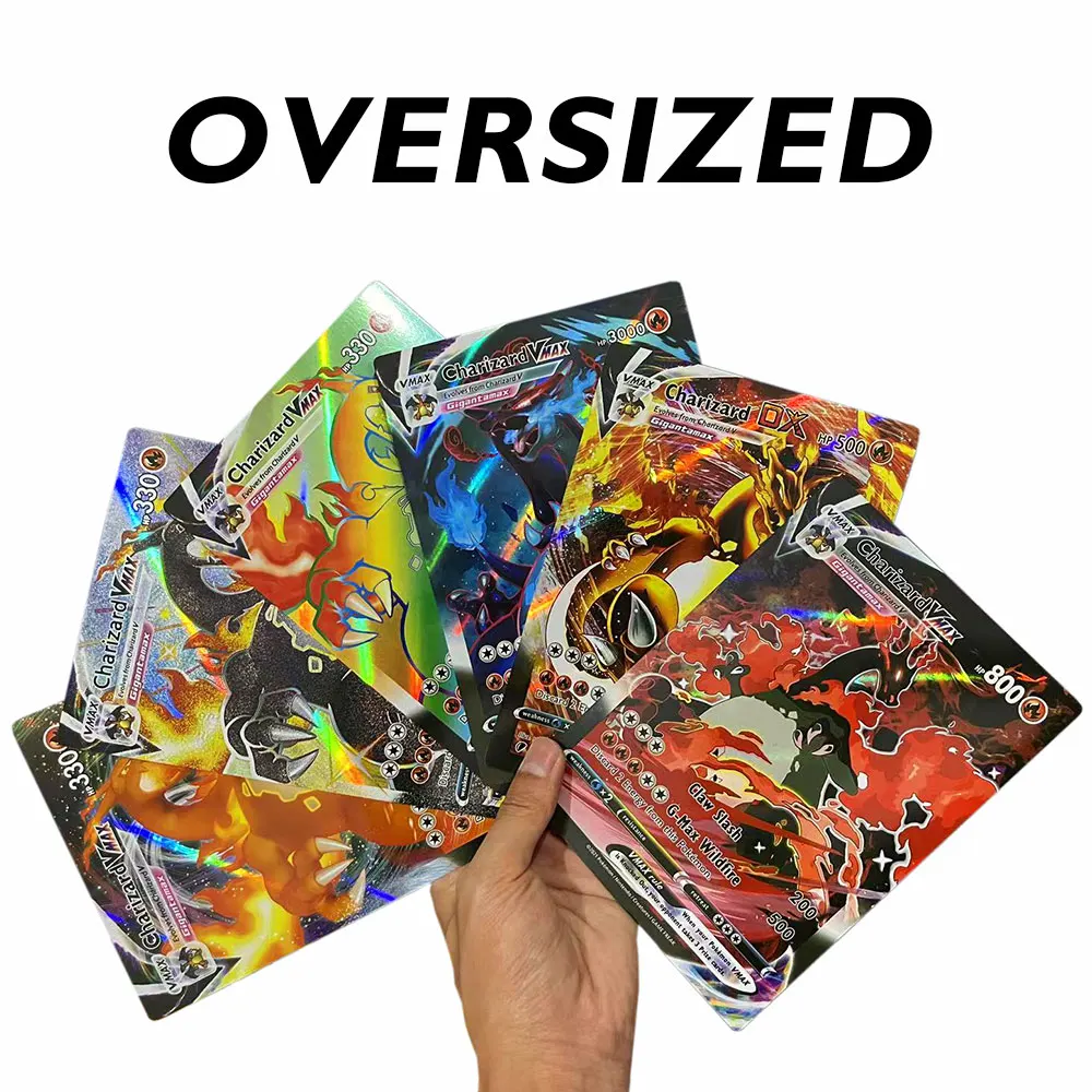 12/30Pcs Carte Pokemon Oversize 15*21Cm Shiny Vstar Vmax Gx Charizard Arceus Anime Pikachu Kids Collection Regalo Di Compleanno