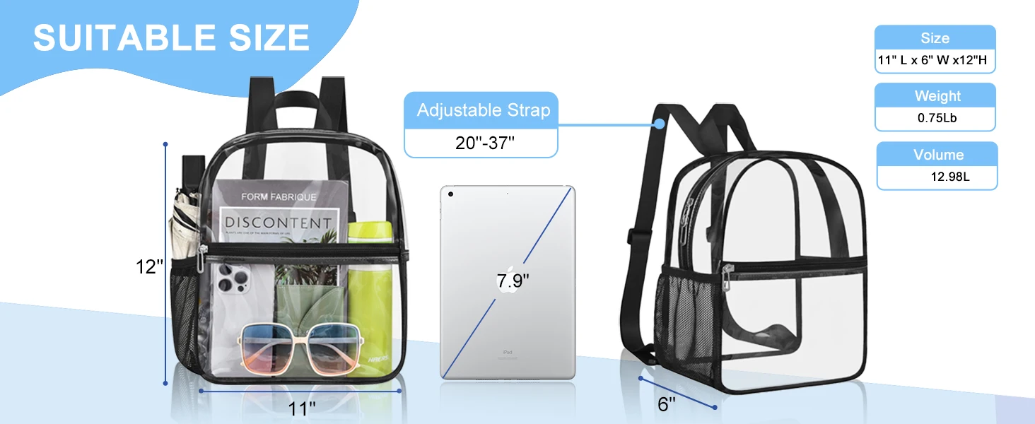 small clear backpack