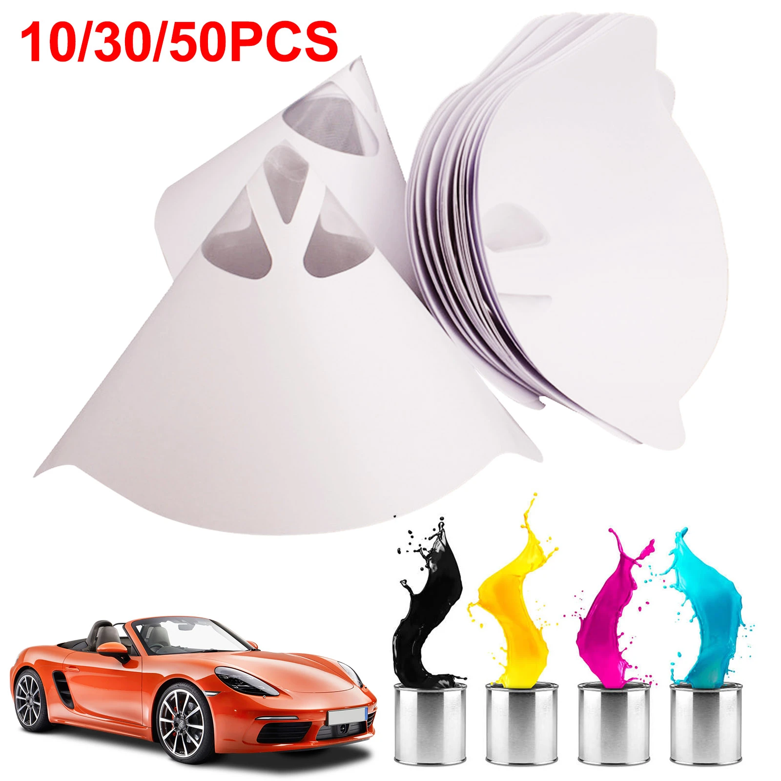 Car Paint Spray Mesh Paper Filter Purifying Straining Funnel Disposable