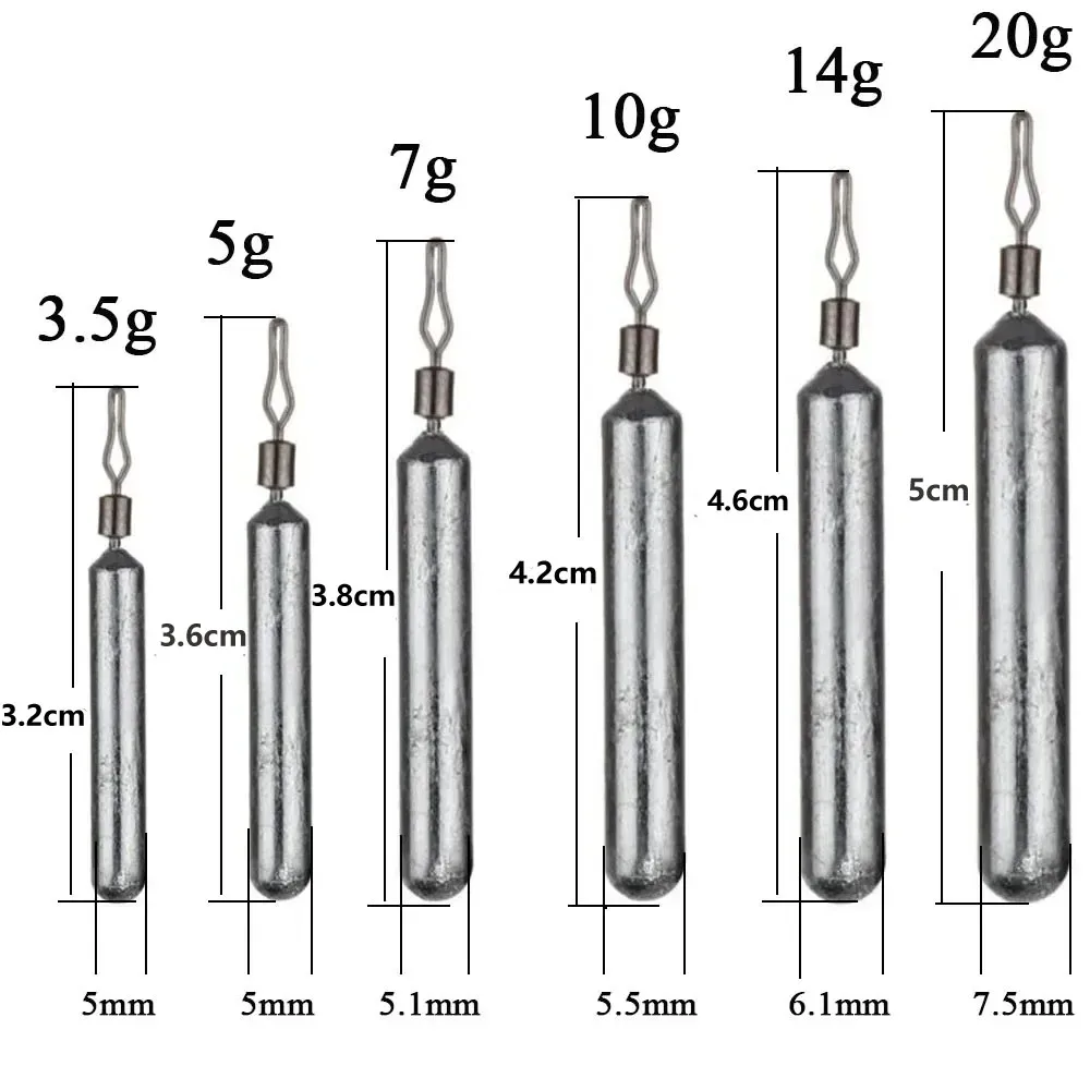 Fishing Counterweight Sinker Fishing Accessories Fishing Tackle 5pcs/10pcs 3.5g 5g 7g 10g 14g 20g Fishing Sinker Drop Shot Weight Sinkers Fishing Tackle Accessories