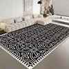 French Retro Carpet Living Room Decoration Checkerboard Rugs for Bedroom Ins Wind Plaid Bedside Floor Mat Large Area Plush Rug 1