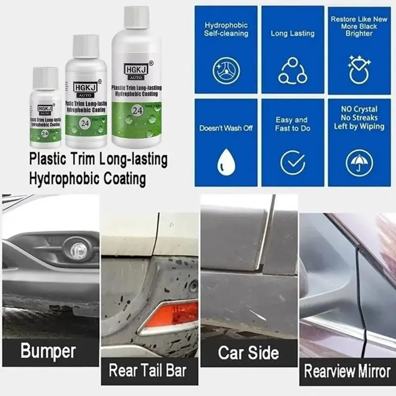 Car Exterior Cleaner Plastic Exterior Recovery Hydrophobic Coating