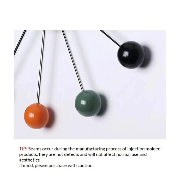 Description Picture 6 of itemModern Wall Clock Silent Non Ticking 13 Inch Pop Color Decorative Ball Clocks for Living Room Kitchen Office Wall Clocks