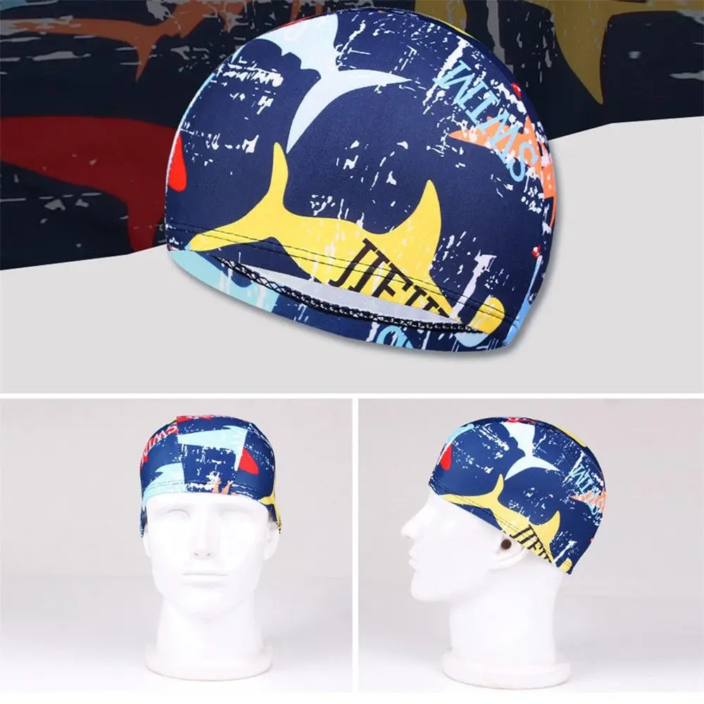 Atmungsaktive Schwimmen Kappe Frauen Blumen Gedruckt Lange Haar Kappe Schnell Trocken Sport Turban Elastische Nylon Bade Hut Schwimmen Pool Zubehör – Detail 6