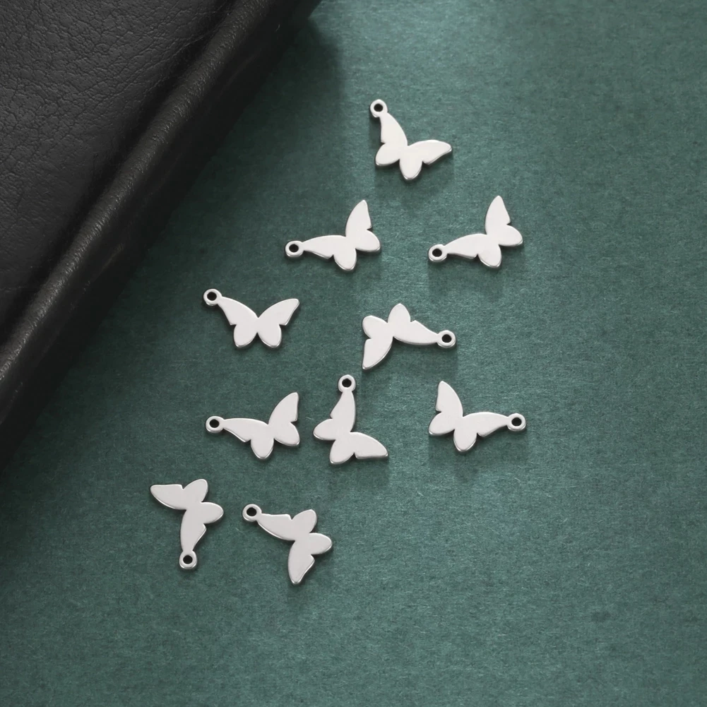 5pcs/lot Stainless Steel Charms Jewelry Making Butterfly Lightning Flower Cross Pendant Necklace Bracelet DIY stainless steel charms jewelry charms metal charm