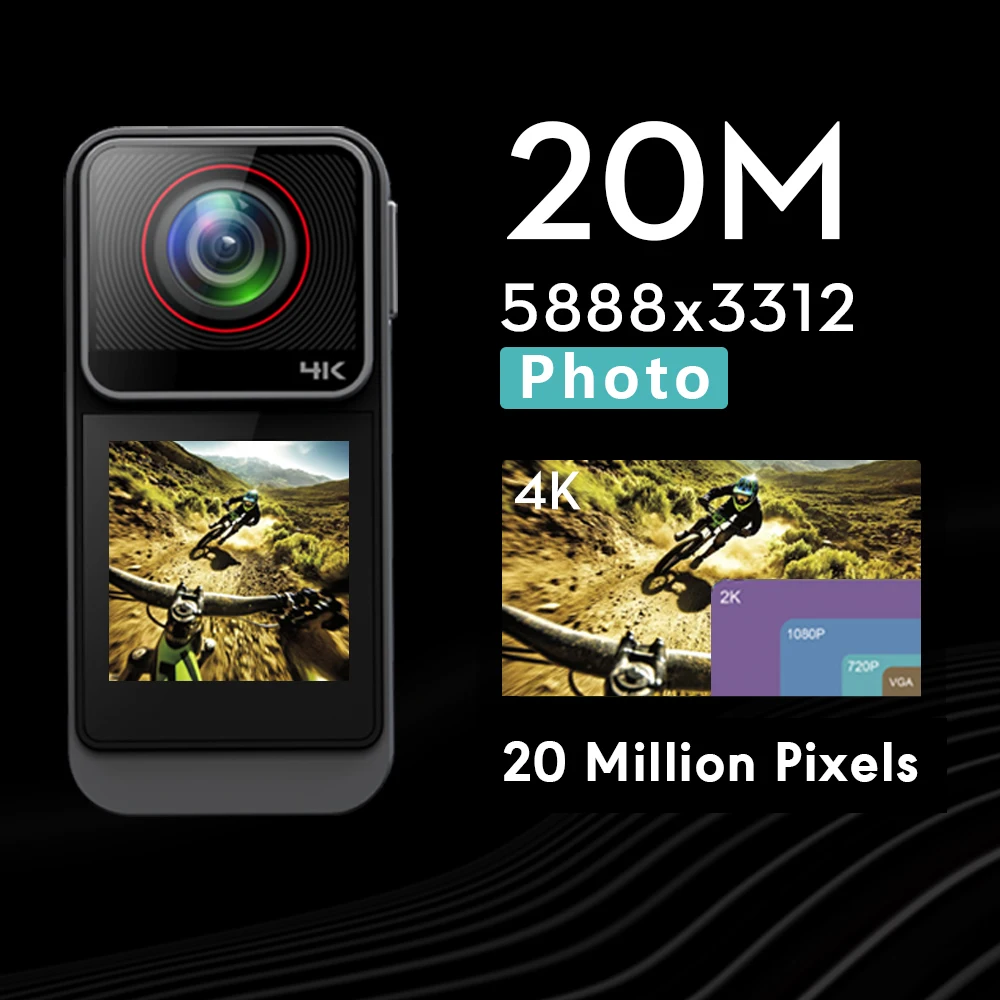 Caméra Action 4K 20MP Écran Tactile 1.3" Sport DV WIFI