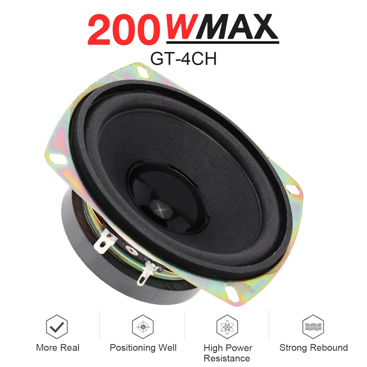 

1PC 4 Inch 200W Car Coaxial Speaker Universal Vehicle Door Auto Audio Music Stereo Suoofer Full Range Frequency Hifi Speakers