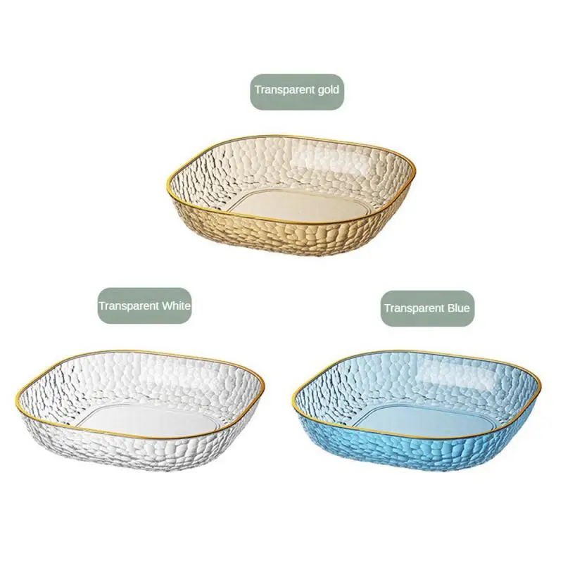 1PC Stained Glass Transparent Goblet Bowl Set High Borosilicate Glass Bowl Fruit Salad Dessert Biscuit Bowls Household Tableware