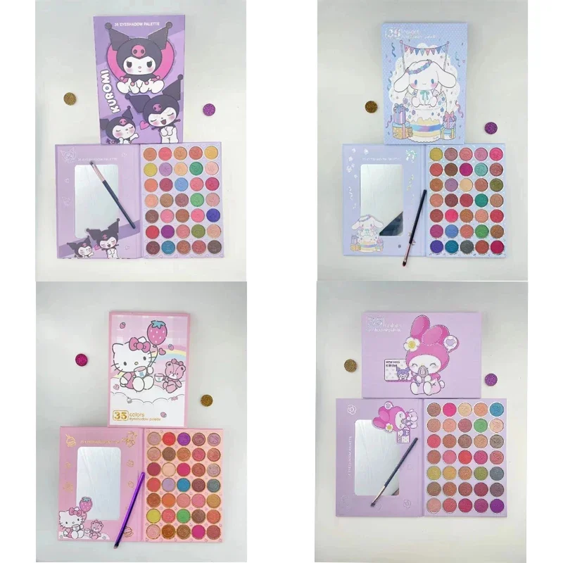

Anime Sanrio Hello Kitty Kuromi EyeShadow Palette Pearlescent Matte Eye Shadow Palette My Melody Cinnamoroll Makeup Palette Gift