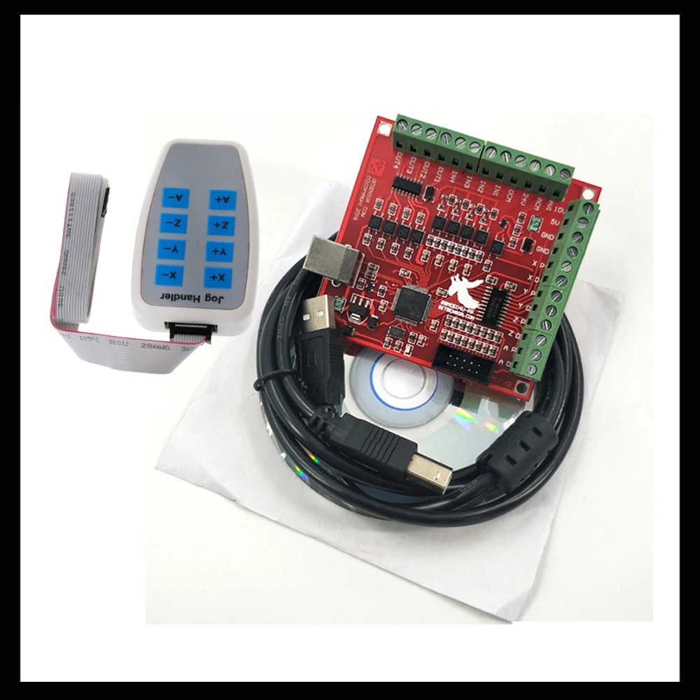

Плата адаптера CNC MACH3 100 кГц, 4-осевая плата управления USB-интерфейсом, карта управления летающей резьбой, гравировальная машина, материнская плата + рукоятка