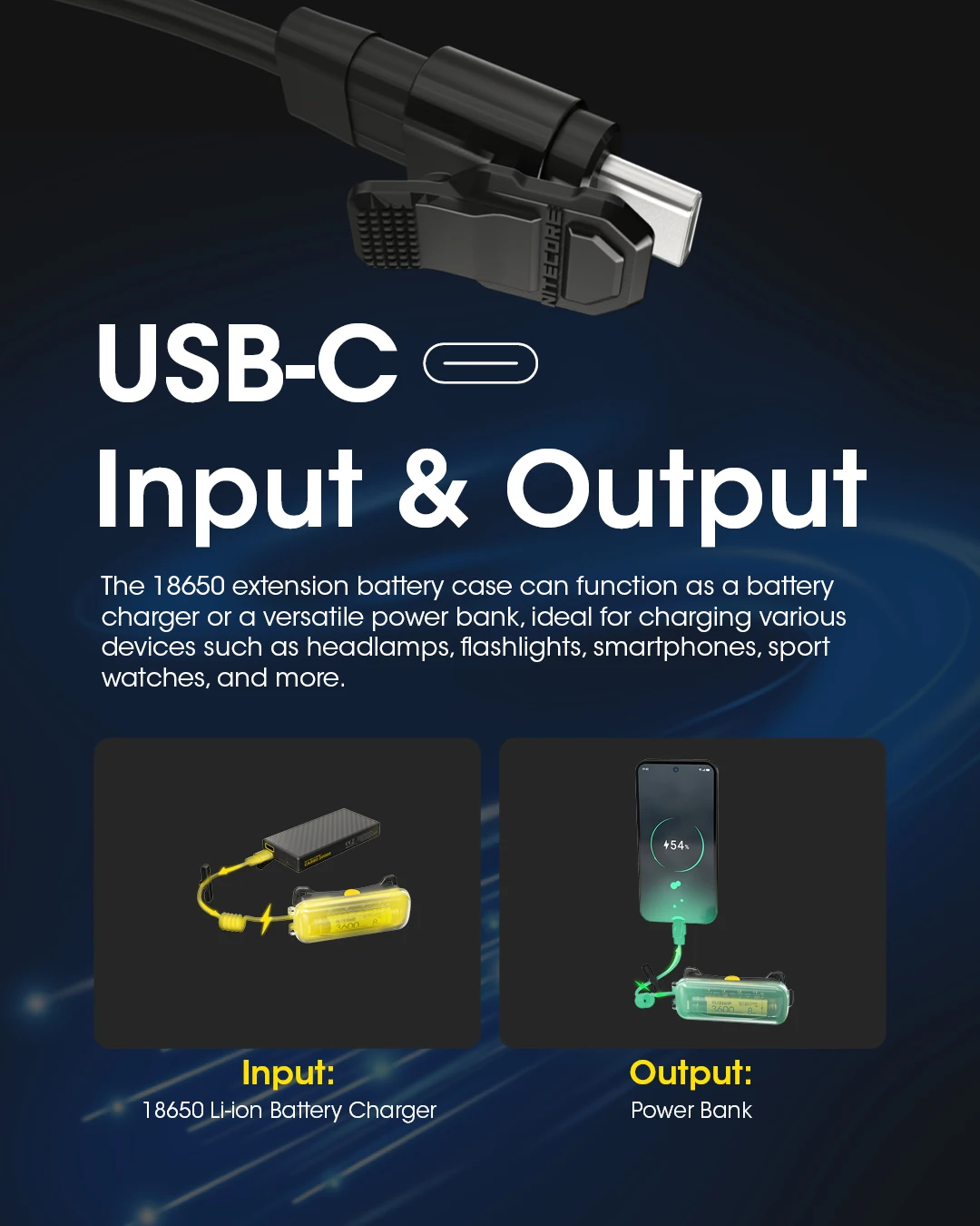 Amazon.co.jp: Nitecore ヘッドランプ延長バッテリーケース USB