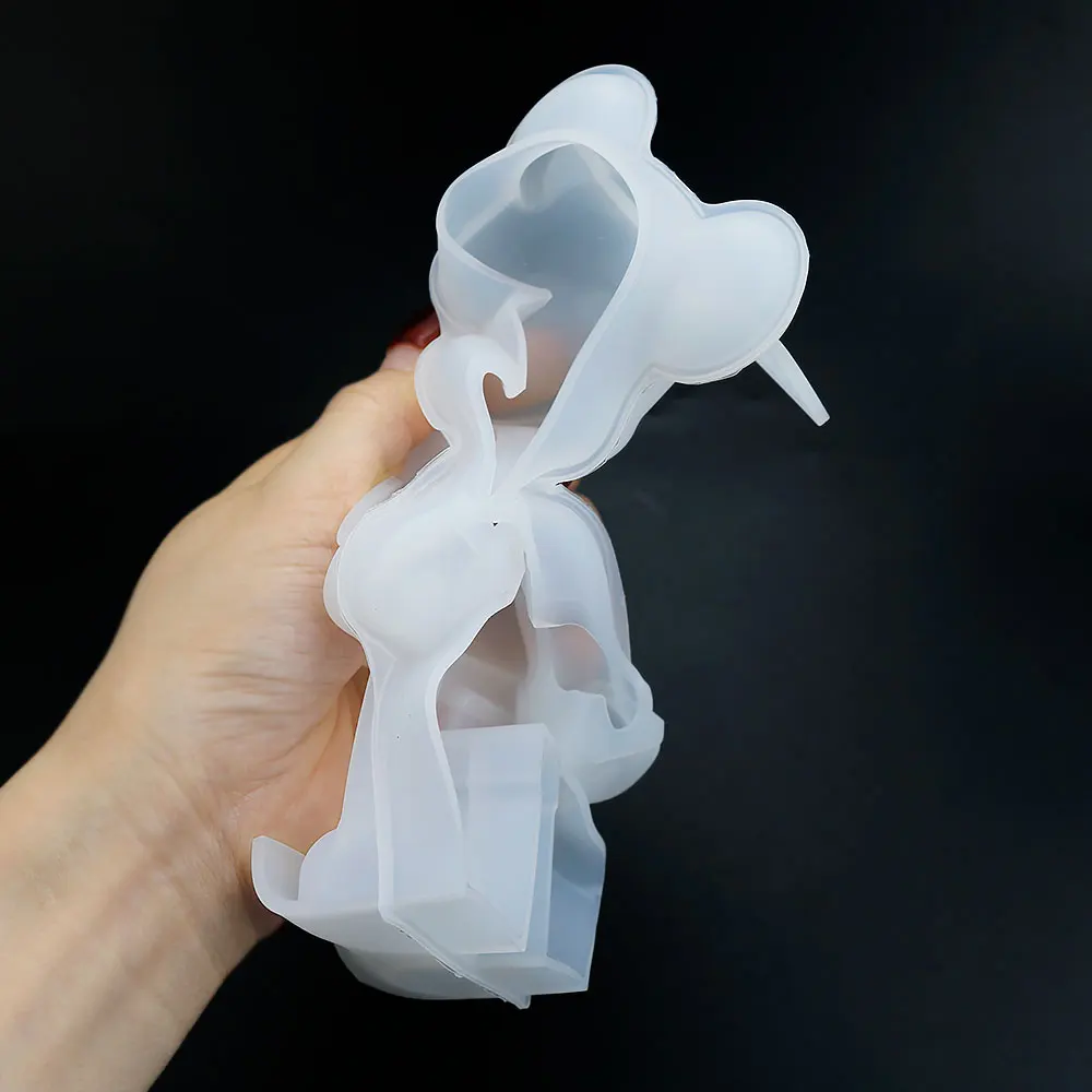 Silicone Mold For Fun Violent Bear Teddy Bear Silicone Molds DIY Crystal Drop Gel Resin Mold Mechanical Keychain Gypsum Candle Making