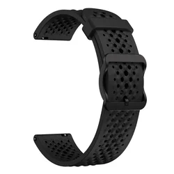 Premium 22mm Soft Silicone Sport Watch Strap - Versatile and Durable Wristband Replacement - 22mm Universal (Black)