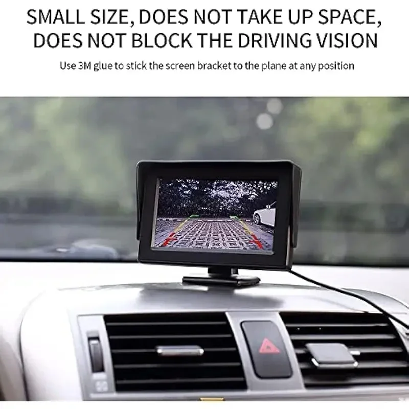 Telecamera per retromarcia per auto da 4,3 pollici con monitor per il parcheggio dei veicoli Telecamera per retromarcia HD universale Schermo LCD ad alta definizione - immagine 3