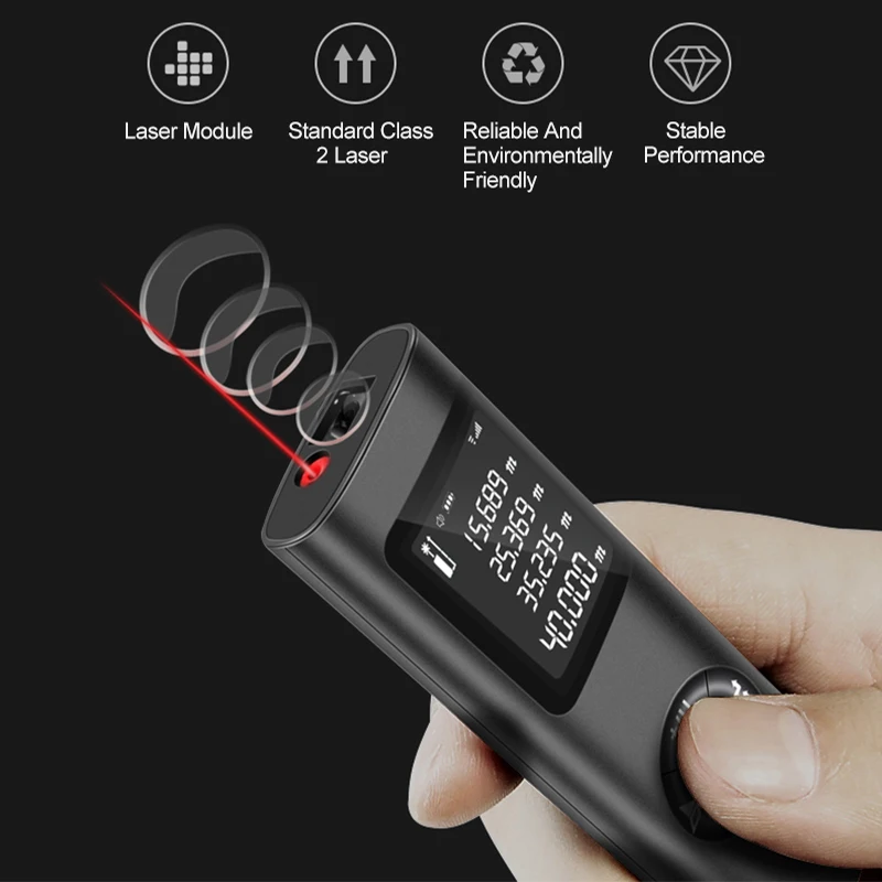 40m Portable Mini Telemetre Laser Rangefinder Diastimeter Smart Digital  Laser Range Finder Rechargeable Laser Distance Meter