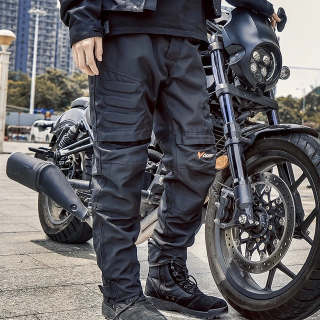 Men's Soft Leather Motorcycle Pants Waterproof Riding Motorcycle Armor  Pants with Extended Knee Pads, Breathable and Wear-Resistant Motorcycle  Pants