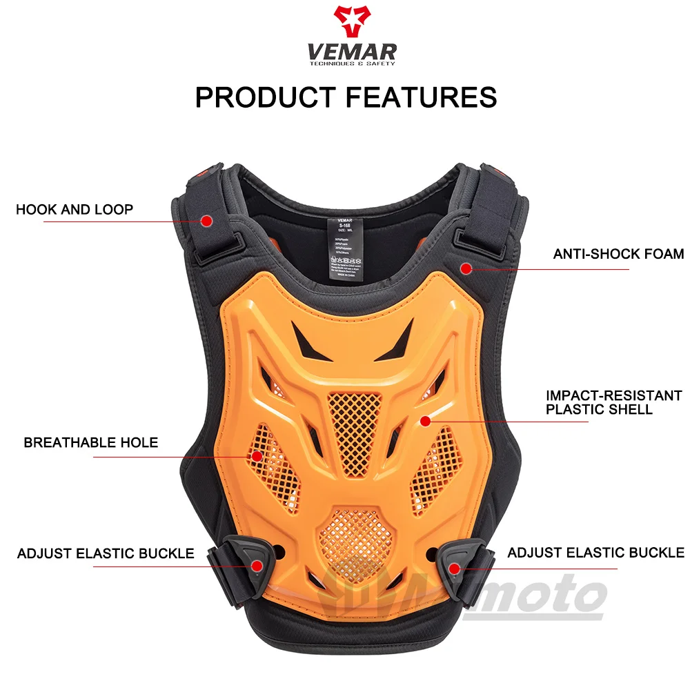 VEMAR Motocross Armor Vest Motorcycle Body Protection DH Dirt Bike MTB MX ATV Chest Back Protector Moto Equipment for Men Women