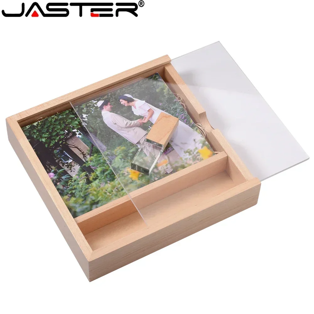 Jaster-usb Flash Drives de Alta Velocidade com Caixa de Madeira Memory Stick Pen Drive Disco u Fotografia Presente de Casamento 64gb 128gb 32gb - Imagem 6