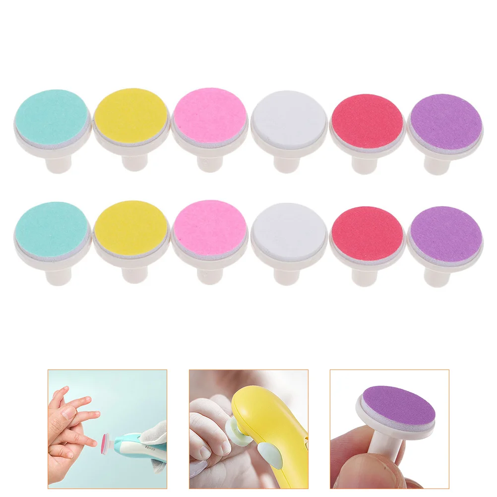 12 Pcs Electric Nail Trimmer Baby Nail File Pads Infant Grinding Heads Plastic Tools Baby Care Tools Grinding