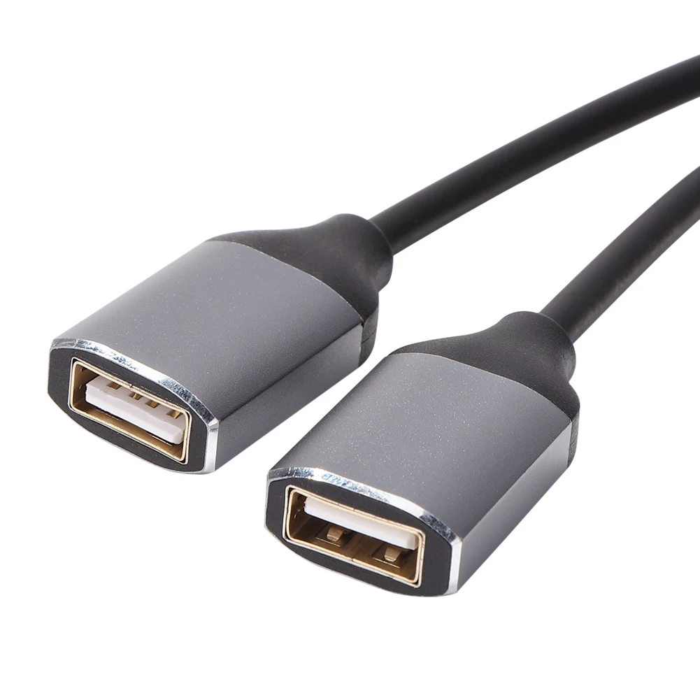 2 in 1 Computer Extension Adapter USB Splitter Cable Y Splitter USB Adapter 1 Male to 2 Female Extension Power Cord