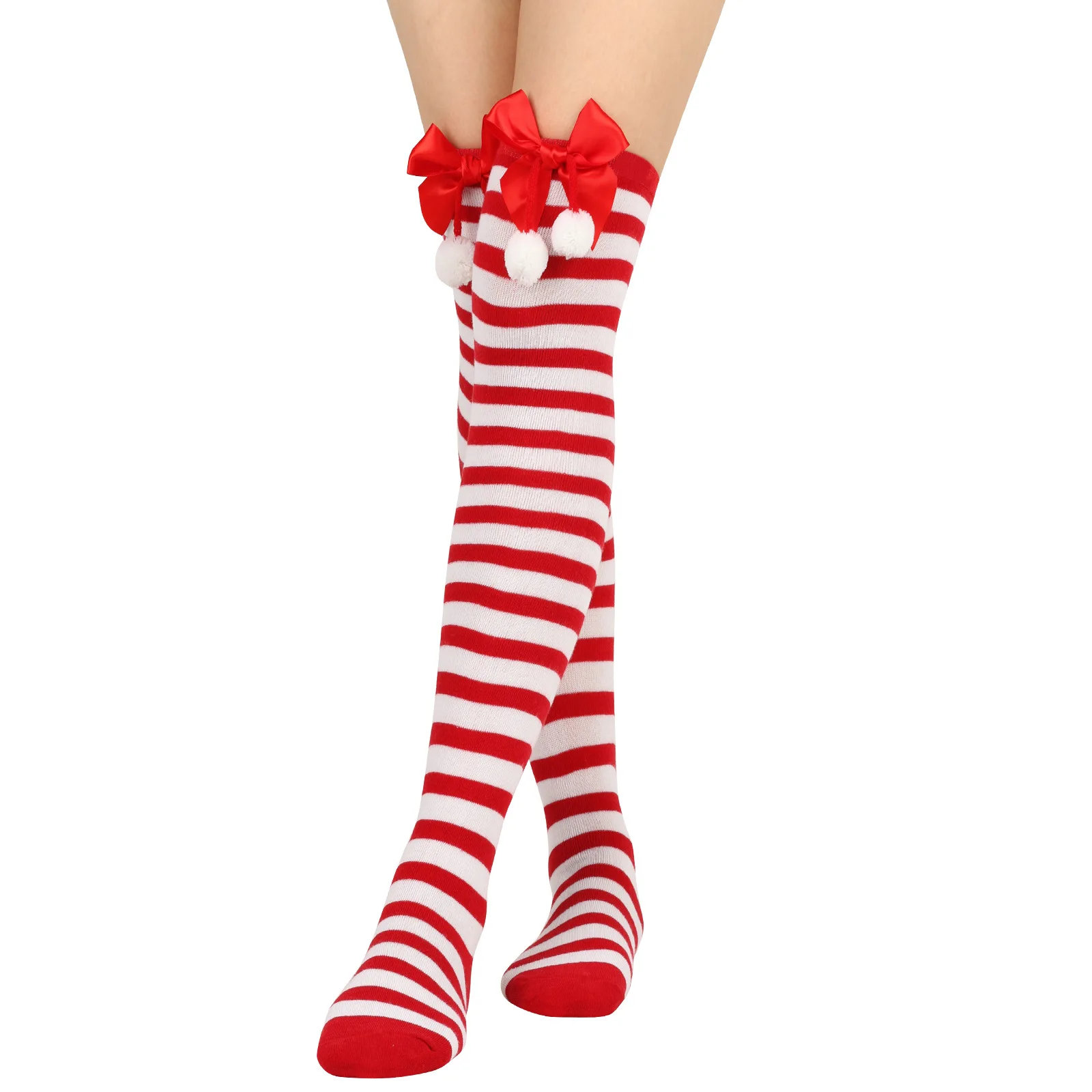 Christmas Knee-High Socks Women Boot Sock Leg Warmer High Socks For Daily Wear Xmas Party Cosplay
