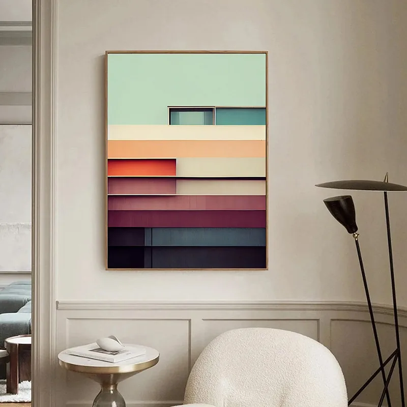 Minimalist Bauhaus Architecture Abstract Canvas Art