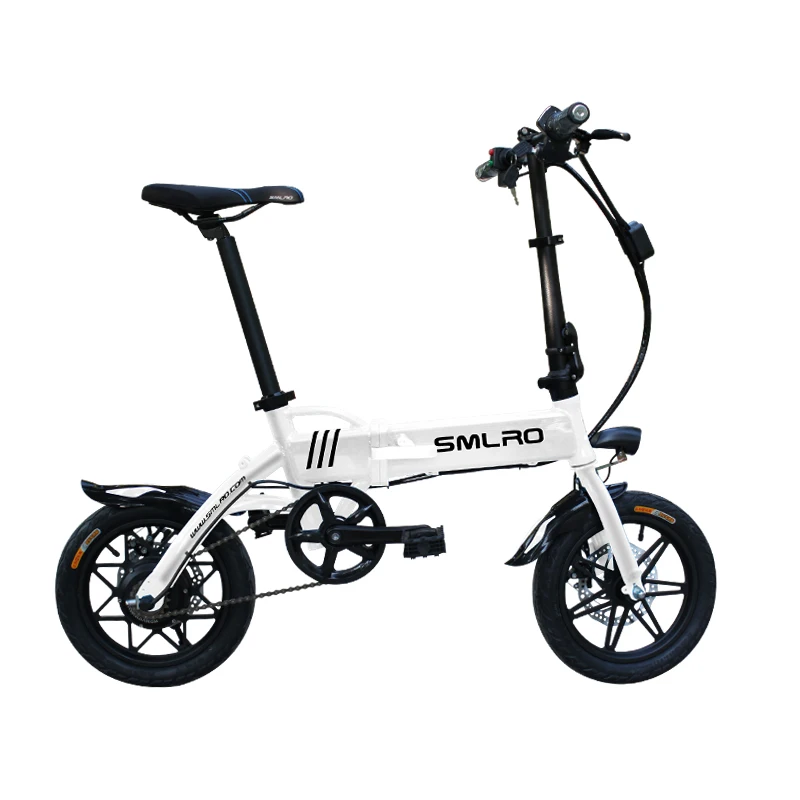 14 inch Mini Folding Portable Electric Bicycle Smlro 36V 250W 8Ah Lithium Battery City Road Ebike Square Tube Urban E Bike 14EF 3