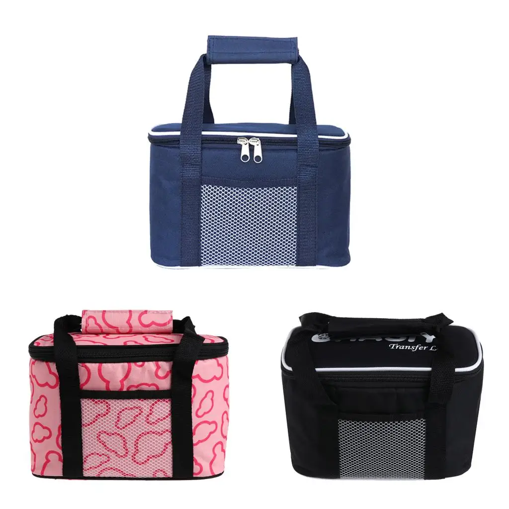 Portable Lunch Box Travel Picnic Tote Insulated Cooler Bag with Zipper 16cm