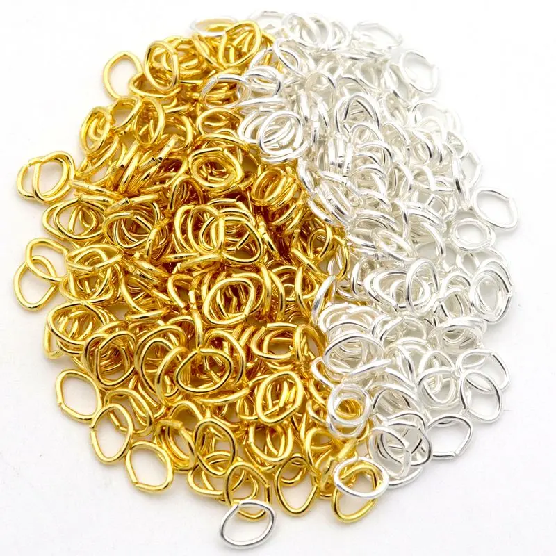 500 stücke 2 Farben 5x4mm Mix Silber Farbe Oval Metall Open Link Jump Split Ring Für schmuck Machen Diy Armband Halskette Zubehör