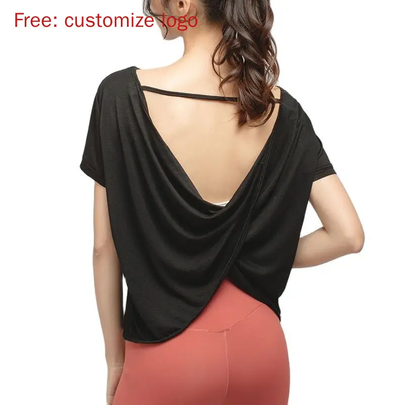 Yoga Top Yoga Shirt Sports Shirt Women Summer Short Sleeve Breathable Quick Dry For Yoga Workout